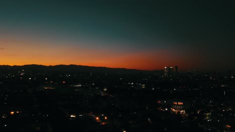 Sunset-of-Mexico-city,-buildings-night