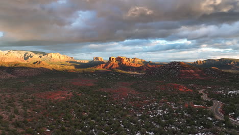 Remote-Nature-Landscape-With-Sandstone-Mountains-In-The-Background-In-Sedona,-Arizona,-USA
