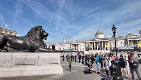Street-view-of-Trafalgar-Square-in-London-during-afternoon-in-England