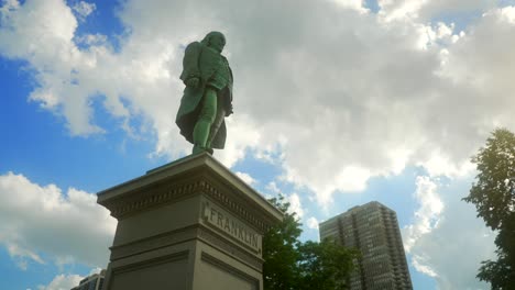 Benjamin-Franklin-Historical-Monument-in-downtown-Chicago