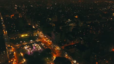 Aerial-drone-footage-of-Congress-in-Buenos-Aires,-Argentina