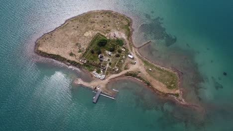 chicken-island,-Ayvalik,-Turkey,-April-22,-2022:-Construction-work-has-been-started-on-Chicken-Island,-which-has-the-status-of-a-natural-protection-area-in-Ayvalik