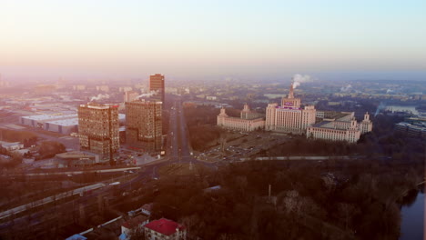 Free-Press-Square-Luftaufnahmen-Morgens-Bukarest-Rumänien
