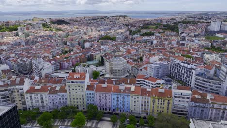 Drone-shot-of-Lisbon-city