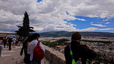 Blick-Auf-Die-Stadt-Athen-Von-Der-Akropolis,-Dem-Parthenon-Hügel,-Der-Landschaft-Der-Hauptstadt-Griechenlands
