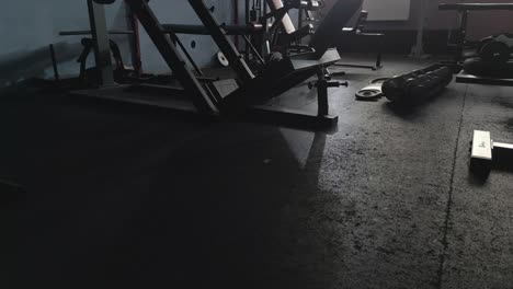 Low-angle-view-of-the-machines-of-an-empty-gym