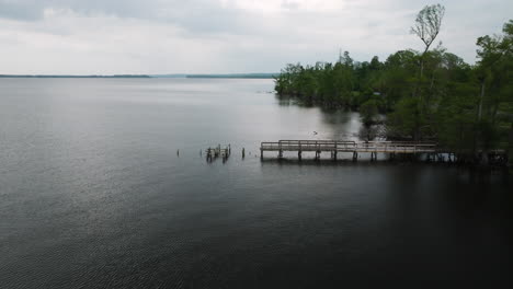 Volando-Sobre-El-Parque-Estatal-Reelfoot-Lake-En-Tennessee,-Estados-Unidos---Disparo-De-Un-Dron