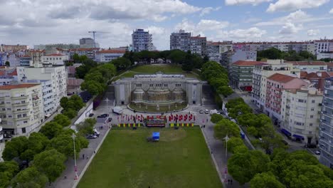 Drohnenaufnahme-Von-Alameda-In-Lissabon