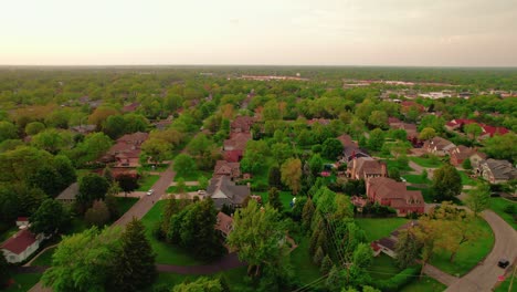 Residential-neighborhoods,-tree-lined-streets,-and-suburban-homes