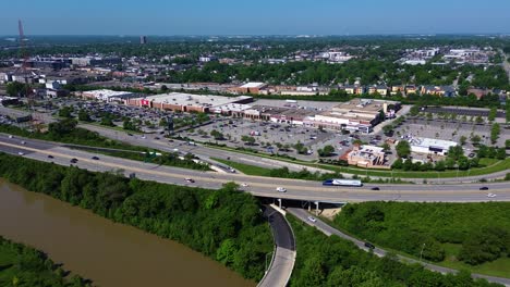 Lennox-shopping-mall-in-Columbus,-Ohio.--Aerial-drone