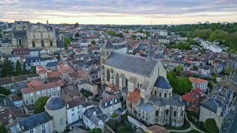 Sainte-Radegonde-church-and-Saint-Pierre-cathedral,-Poitiers-in-France