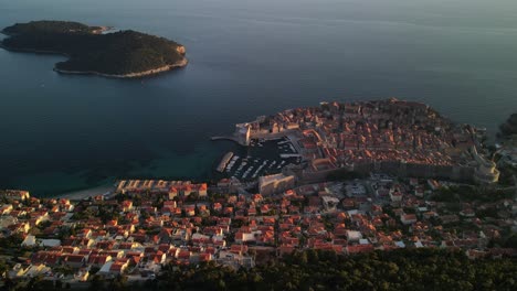 Port-city-of-Dubrovnik-from-a-drone-view