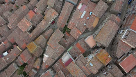 Top-Down-Aerial-View-of-Hilltop-Houses-in-Gangi,-Sicily