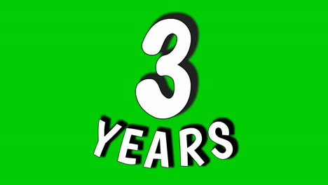 3-three-years-digit-animation-motion-graphics-on-green-screen