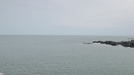 View-of-the-Atlantic-ocean-panning-across-the-rocky-shore-line