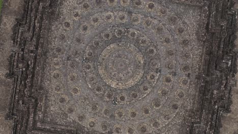 Top-view-of-Borobudur-temple,-Central-Java,-Indonesia