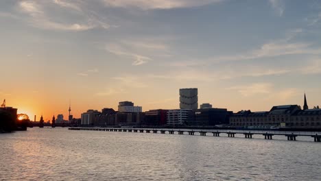 Berlin-Cityscape-at-Spree-River-with-Skyline-and-TV-Tower-View-during-Sunset