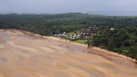 Aerial-View-Of-Ao-Tan-Beach-During-Low-Tide-At-Koh-Mak