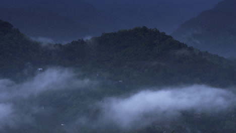 Mountains-in-clouds-at-evening-in-summer