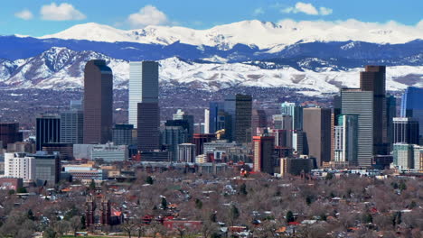 Spring-Downtown-Denver-Colorado-City-Park-Mount-Blue-Sky-Evans-Aerial-drone-USA-Front-Range-Rocky-Mountains-foothills-skyscrapers-landscape-Ferril-Lake-daytime-sunny-clouds-neighborhood-left-circle