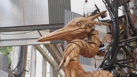 A-mechanical-heron-stands-in-the-steampunk-park-in-Nantes-and-is-part-of-the-Machines