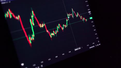 Cryptocurrency-charts-displayed-on-a-laptop-screen,-tracking-price-fluctuations