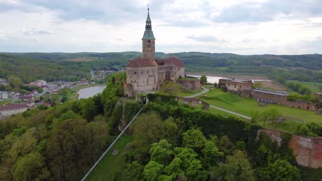 Aerial-view-of-the-top-of-Güssing-Castle