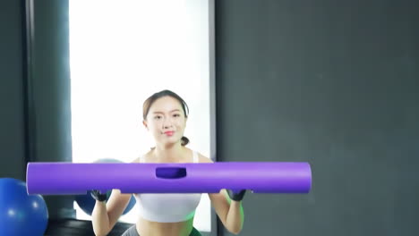 Hermosa-Mujer-Trabajando-Con-Pelota-De-Estabilidad-O-Pelota-De-Fitness