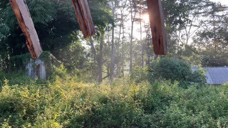 4k-video-Best-Footage-of-Back-yard-with-an-old-ruin-abandoned-building-in-the-forest