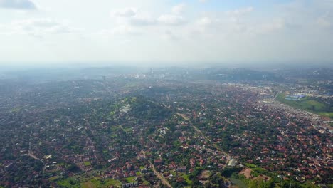 Aerial-view-of-wide-Kampala-city-and-urban-area