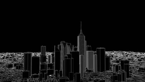 Ciudad-Cibernética-Generada-Por-Computadora-Con-Rascacielos
