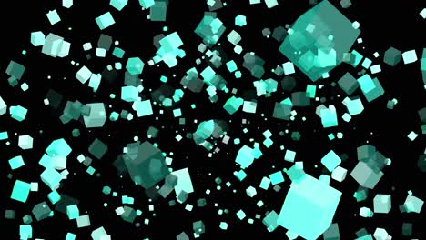3D-floating-flying-spinning-cube-shape-square-animation-movement-in-space-on-black-background-visual-effect-geometric-pattern-colour-teal
