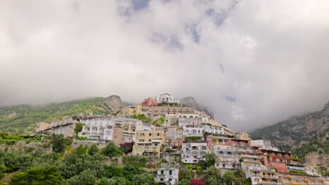 View-on-Positano-fom-a-boat,-Positano-is-a-touristic-town-located-on-the-Amalfi-coast