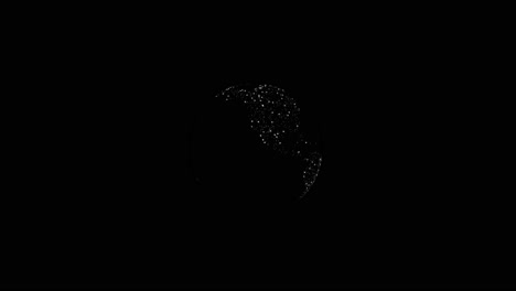 Computer-generated-globe-with-dots-rotating-on-black-background
