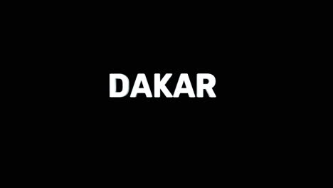 A-smooth-and-high-quality,-silver-3D-text-reveal-of-the-capital-city-"DAKAR