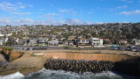 Sunset-Cliffs-area-of-San-Diego-city,-aerial-drone-view