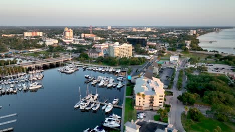 aerial-push-in-to-melbourne-florida-at-sunrise