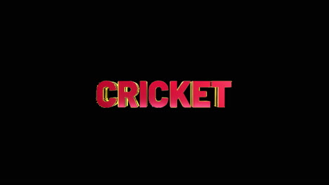 A-smooth-and-high-quality,-red-and-gold-3D-sport-text-reveal-"cricket