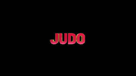 A-smooth-and-high-quality,-red-and-gold-3D-sport-text-reveal-"judo