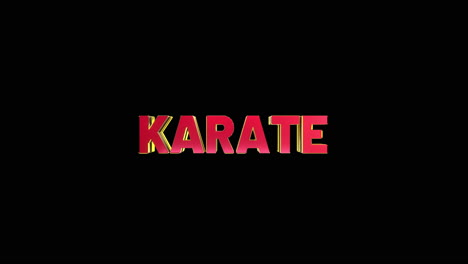 A-smooth-and-high-quality,-red-and-gold-3D-sport-text-reveal-"karate