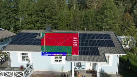 Drone-Con-Cámara-Térmica-Inspeccionando-Paneles-Solares-De-La-Casa-En-Busca-De-Mal-Funcionamiento-Y-Fugas