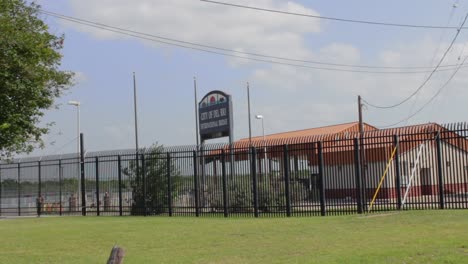 International-Bridge-Entrance-in-Del-Rio-Texas-viewed-from-opposite-side-of-the-border-fence