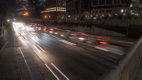 Timelapse-of-Freeway-near-Downtown-Los-Angeles-at-Night