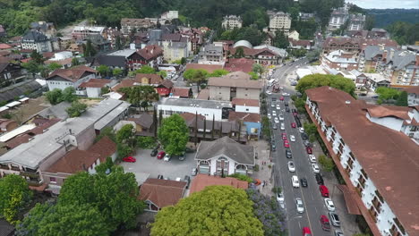 City-in-German-Style,-Gramado-from-above
