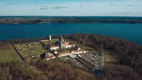 Aerial-view-of-Pazaislis-Monastery-Lithuania