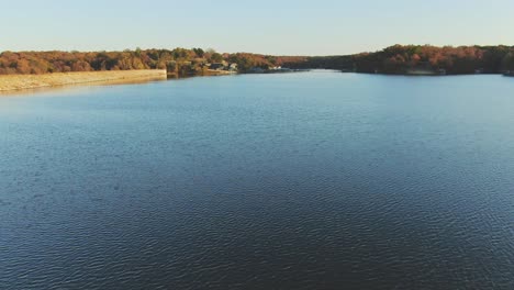 low-altitude-aerial-view-of-just-above-lake-surface