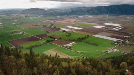 Panning-drone-footage-showing-off-the-landscape-of-Abbotsford-and-Chilliwack-farming-district