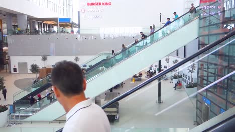 Escaleras-Mecánicas-En-El-Nuevo-Aeropuerto-De-Estambul-En-Turquía