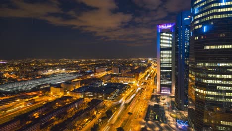 View-from-one-of-the-four-towers-of-Madrid-at-night