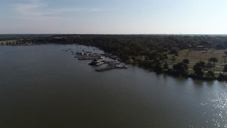 Aerial-video-of-the-Corinthian-Sailing-Club-on-White-Rock-Lake-in-Texas